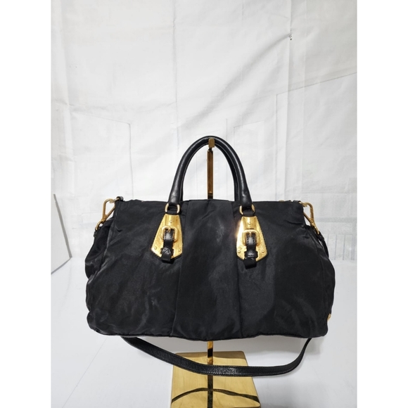 Prada Convertible Satchel Tessuto Bag Black - Picture 4 of 13